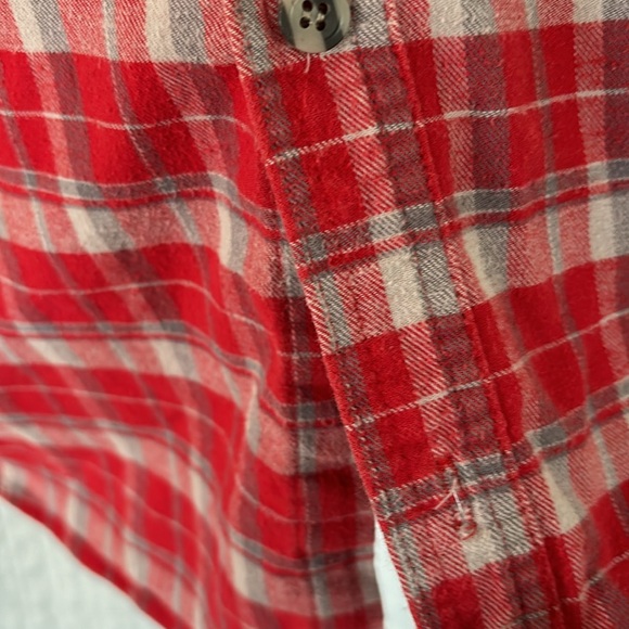 Rustic Ridge Red and Gray Flannel with Brown Corduroy Neck and Cuff Accent - Picture 4 of 8